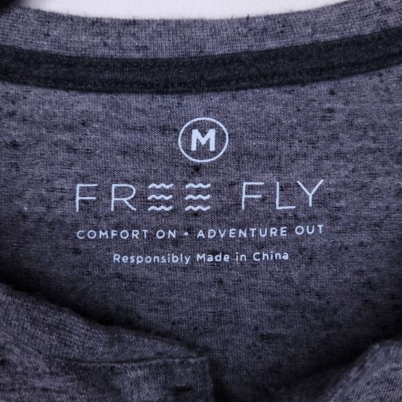 Free Fly Henley Shirt Mens Medium Gray Fishing Bamboo - Picture 9 of 11